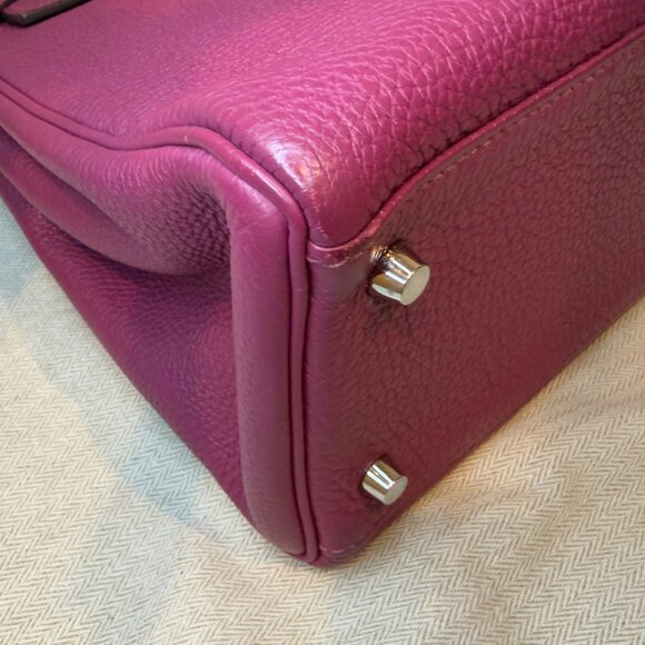 Hermes 32cm Tosca Clemence Retourne Kelly with Palladium Hardware - Picture 9 of 14